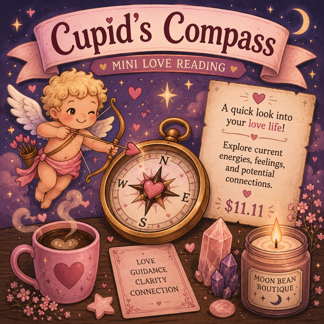 💘 Cupid’s Compass — Mini Love Reading