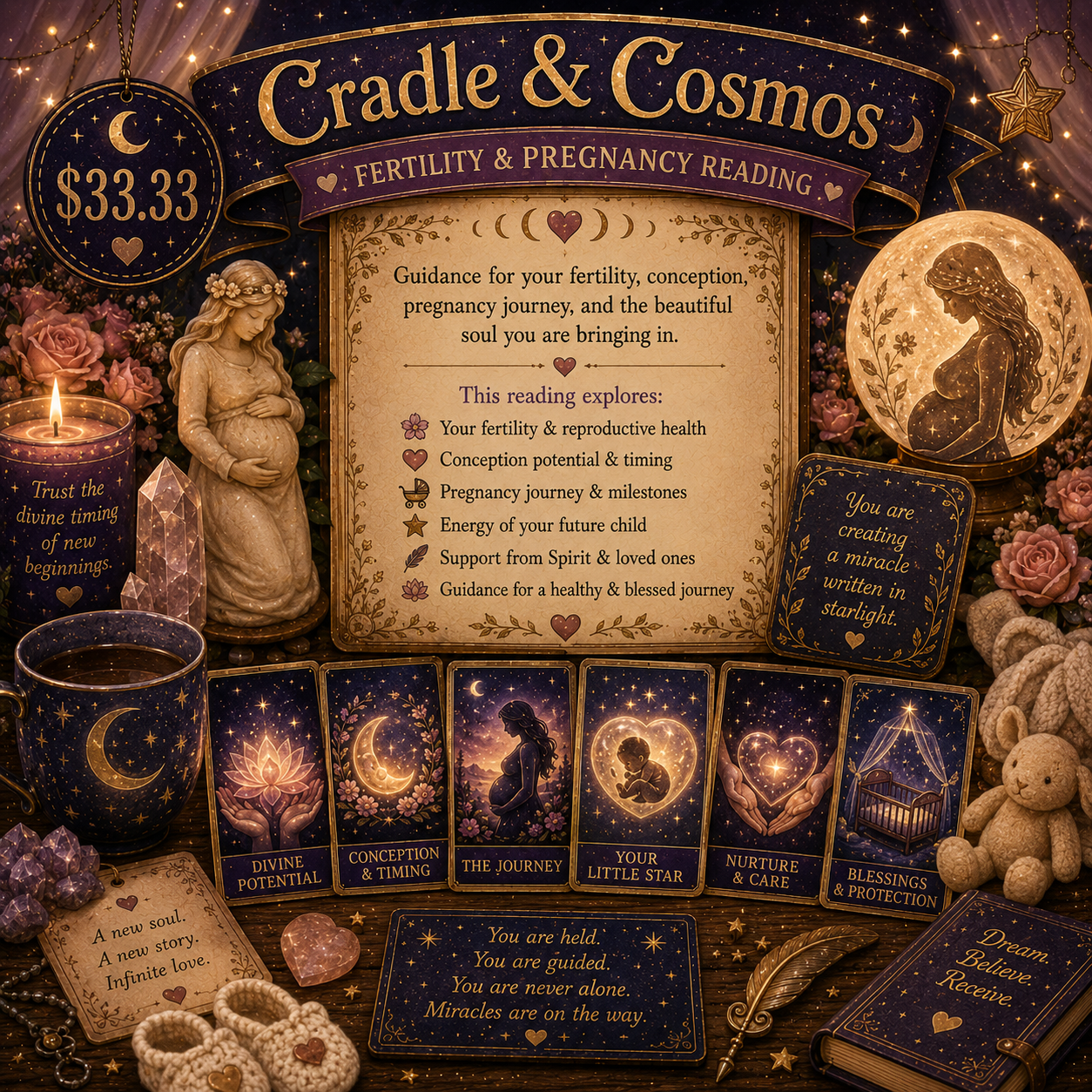 🌸 Cradle & Cosmos — Fertility & Pregnancy Reading