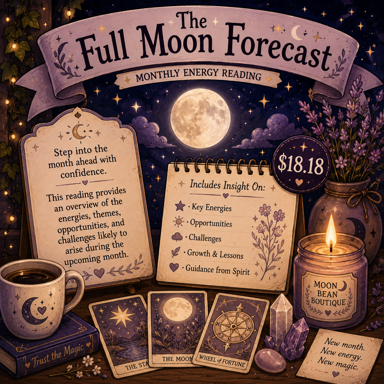 🌕 The Full Moon Forecast — Monthly Energy Reading